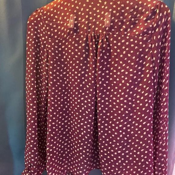 1990’s Vintage purple polka dot button up blouse - Picture 2 of 4